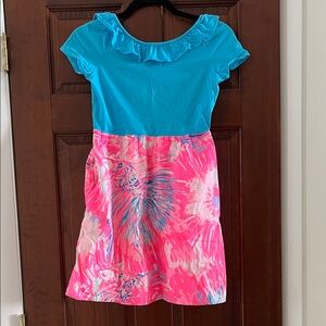Lilly Pulitzer Blue and Pink Kids Casual Dress XL 12 14